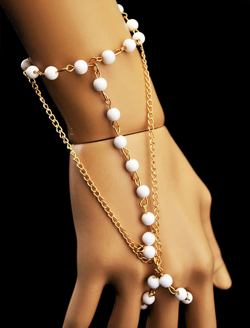 Женский Летний стиль богемный с акриловыми голубыми и белыми бусинами|bracelets