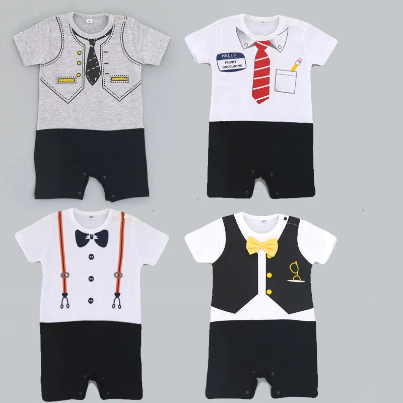 Новинка 2017 года Детские комбинезоны для маленьких джентльменов с