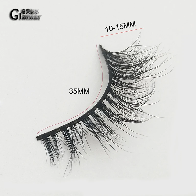 Высококачественные 3D 100% норковые ресницы GLAMAR 1 пара Супер натуральные полные
