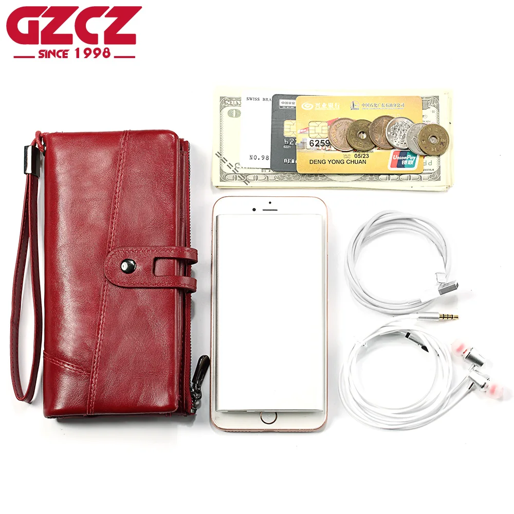 GZCZ кошелек из натуральной кожи для женщин женские RFID блокирующие кошельки