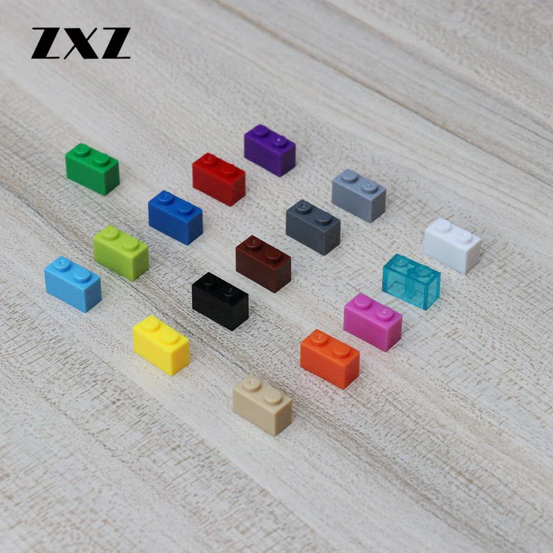 100 шт./лот 1x2 DIY строительные блоки наборы блоков аксессуары совместимые с MOC