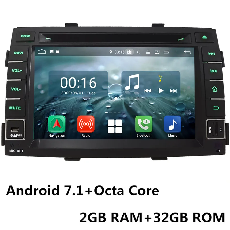 Android 7.1 x 8Core " Восьмиядерный 4G wifi Android 9,0 4 Гб ОЗУ 64 Гб ПЗУ RDS BT USB автомобильный DVD мультимедийный плеер Радио стерео для Kia Sorento 2009-2012 - Цвет: Android 7.1 x 8Core