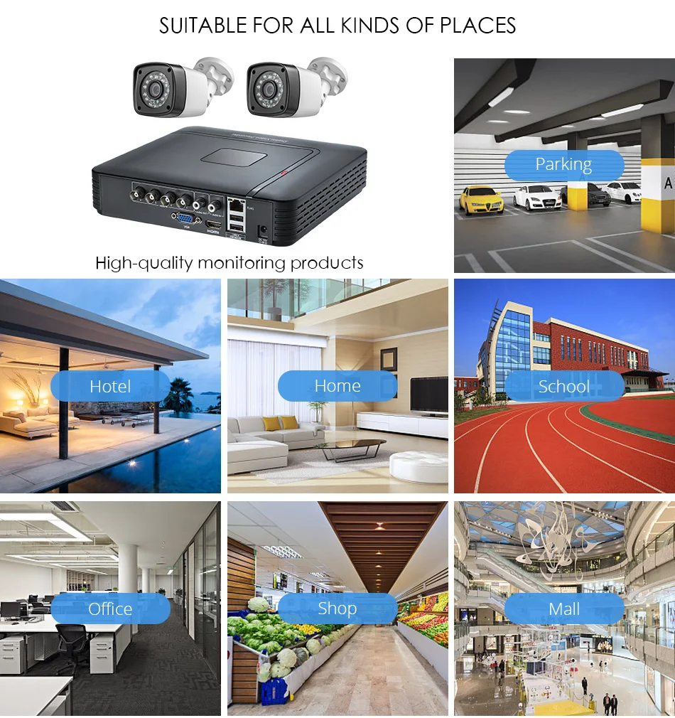 FUERS 4CH CCTV система 2 шт., крытая, уличная, водонепроницаемая камера безопасности 4CH 4.0MP DVR День/Ночь DIY комплект, система видеонаблюдения