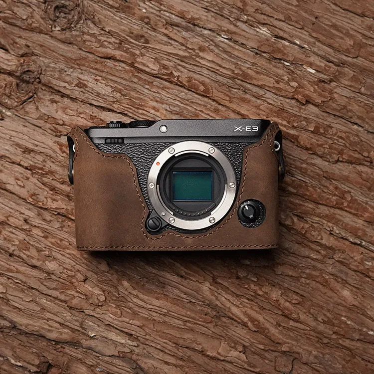 Чехол для камеры Fuji X E3 XE3 из натуральной кожи ручной работы с изображением