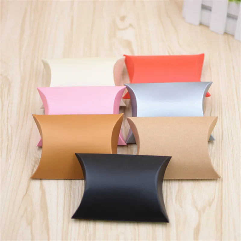 10/20pcs Dragees Candy Box Bag New Craft Paper Pillow Shape Wedding Mariage Favor Gift Pie Party Bags Eco Friendly Kraft | Дом и сад