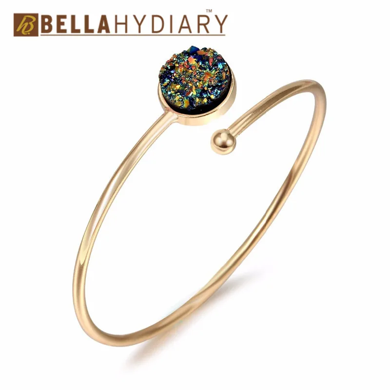 Bijoux, Европейский геометрический круглый, из смолы, Druzy, винтажное ювелирное изделие, ассиметричная ручная манжета, регулируемый браслет для женщин, браслеты Bileklik