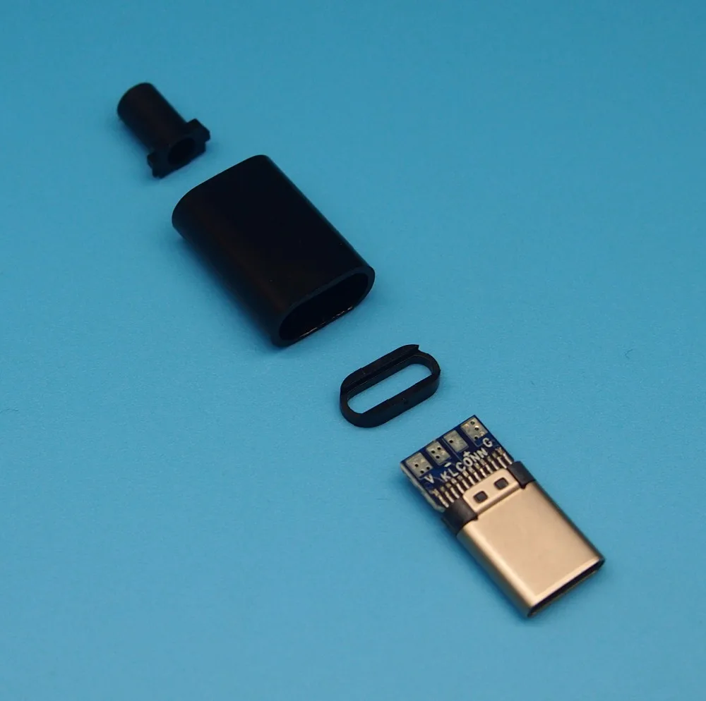 10set 4 IN 1 USB3.1 Type C connector Charging and data male plug with PCB board black housing | Электроника