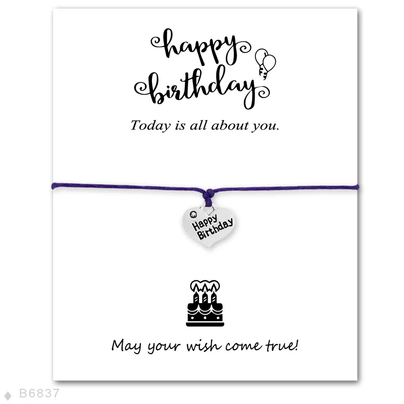 Серебряный браслет с открыткой желаний на день рождения заказ для женщин и