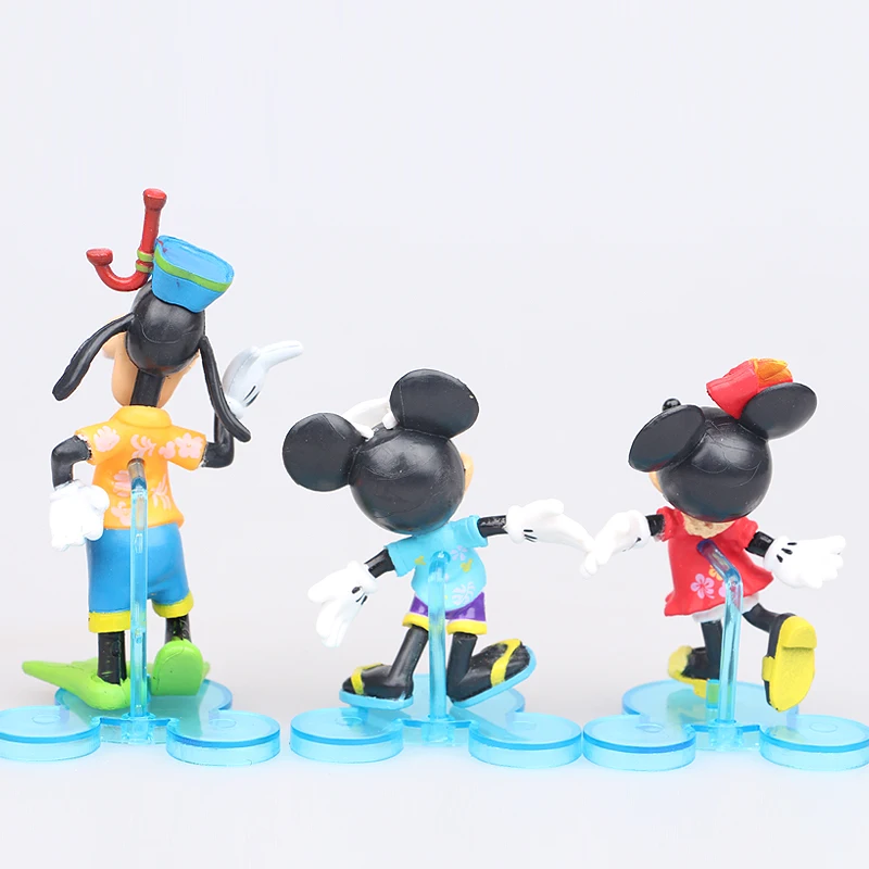 Disney Игрушечные лошадки 6 шт./лот 10 см Микки и Минни Маус Дональд Дак ПВХ фигурку