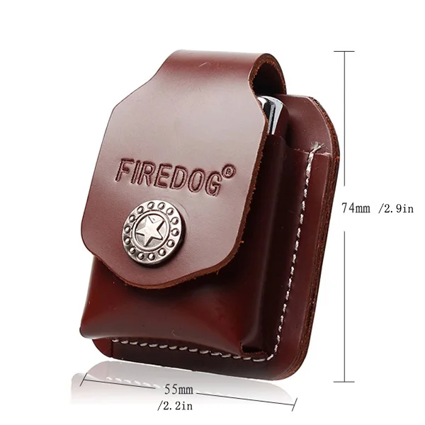brown Firedog кожаный чехол для прикуривателя кожаный держатель для зажигалки Чехол коробка с петлей для ремня для Zippo Зажигалка "дюпон" Чехол - Цвет: brown
