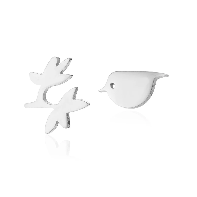 silver earring Yiustar Модный милый очаровательный браслет с птицей, Благородный Изысканный мини-браслеты для женщин и девушек, подарки для любви - Окраска металла: silver earring