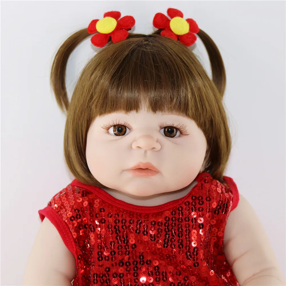 

Children Toys Smooth hair Reborn Dolls Newborn Bebe Rebone doll Kids Hobbies boneca reborn silicone completa Dolls brinquedos