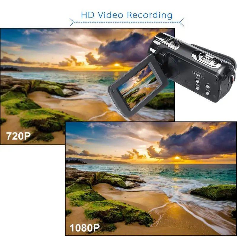 KINCO 1080P HD видеокамера ручной 24 млн пикселей Цифровая камера светодиодный вспышка 16x цифровой зум видеокамера DV рекордер