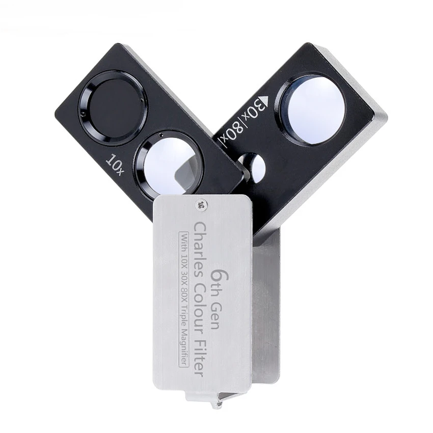 6th Чарльз фильтр множество комбинированного типа увеличительные стекла 80x10x 30x Jade