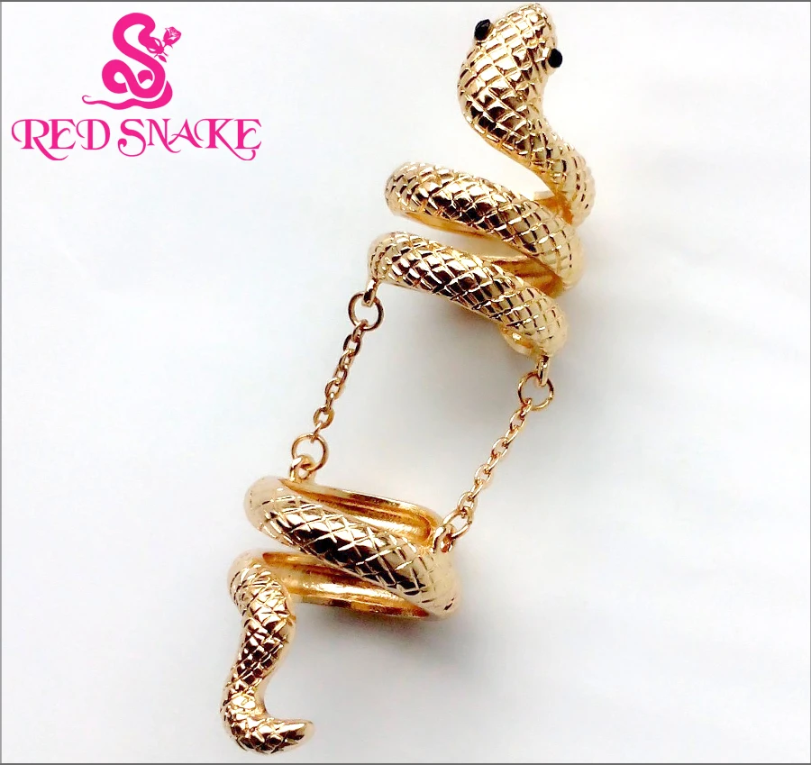 RED SNAKE Fashion ring High Quality Golden color Snake Halloween party Rings |
