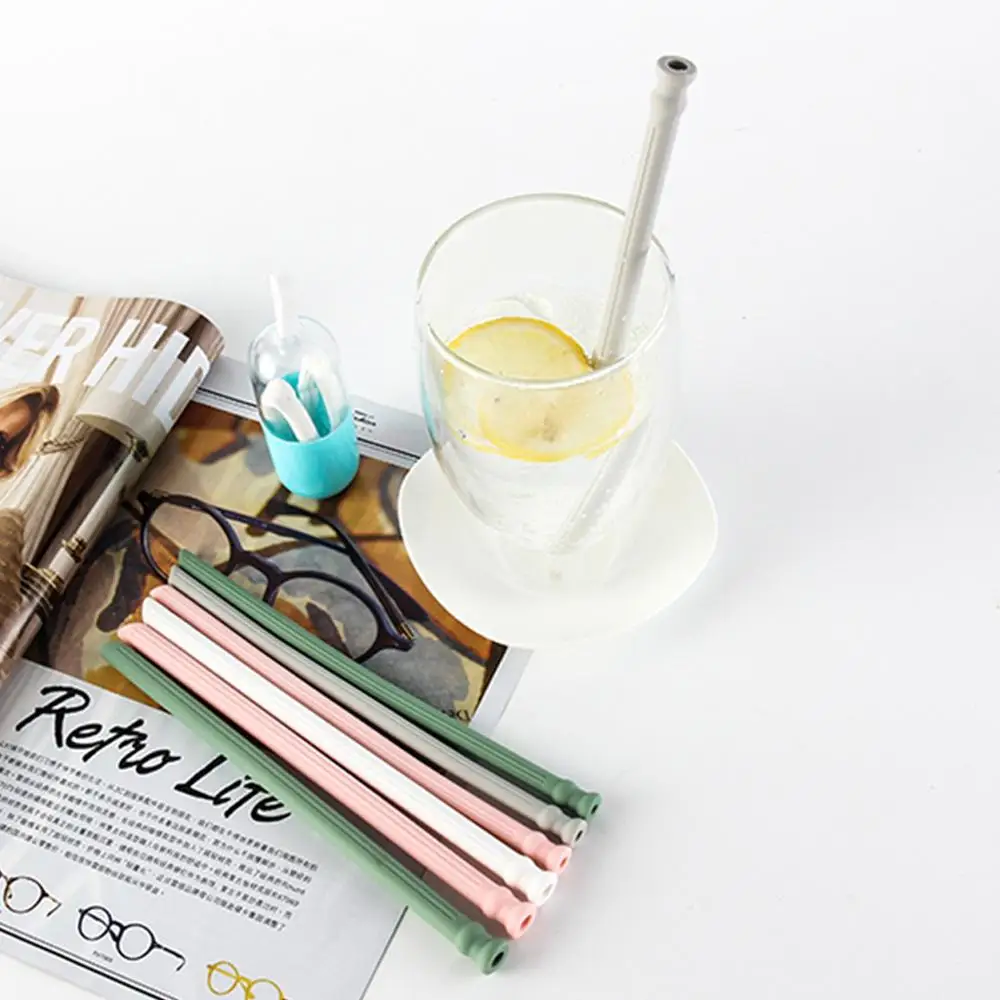 Силиконовые Регулируемые Портативные складные соломинки 5pz|Соломинки для питья|