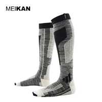 mksk2017001 high quality professional menwomen mercerized merino wool ski socks outdoor thicken terry warm knee high long socks