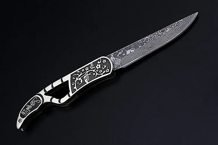 Новинка 2021 Бесплатная доставка дамасский тактический складной нож высокая