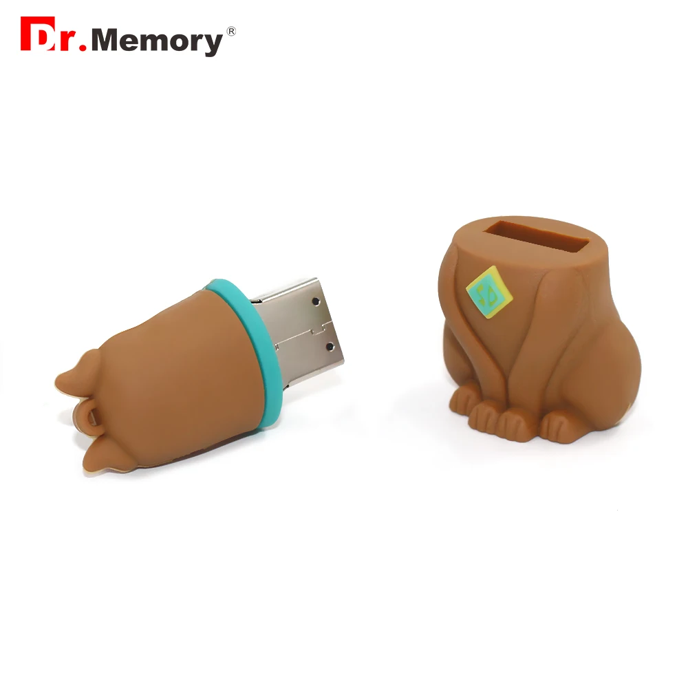 Прекрасная коричневая собака USB флэш-накопитель 64 ГБ реальная емкость мультфильм Мопс щенок Флешка 32 Гб карта памяти Флешка 16 Гб Подарочная флешка