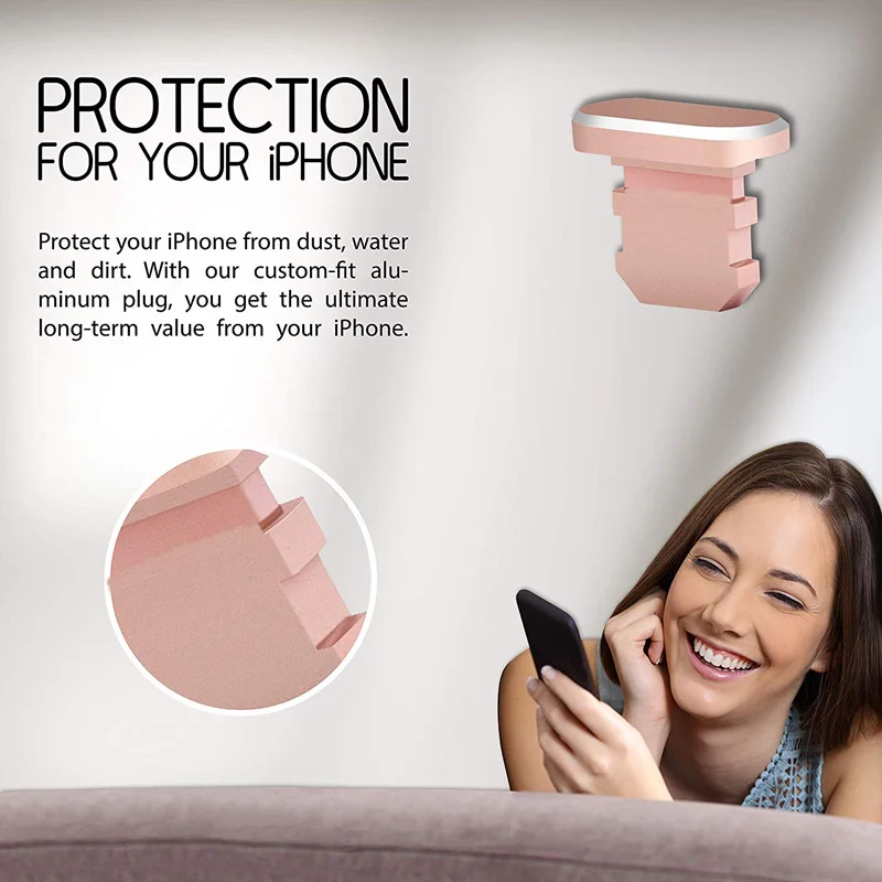 Металлическая заглушка для зарядного устройства с защитой от пыли IPhone 5 5S 6 7 Plus 8 X