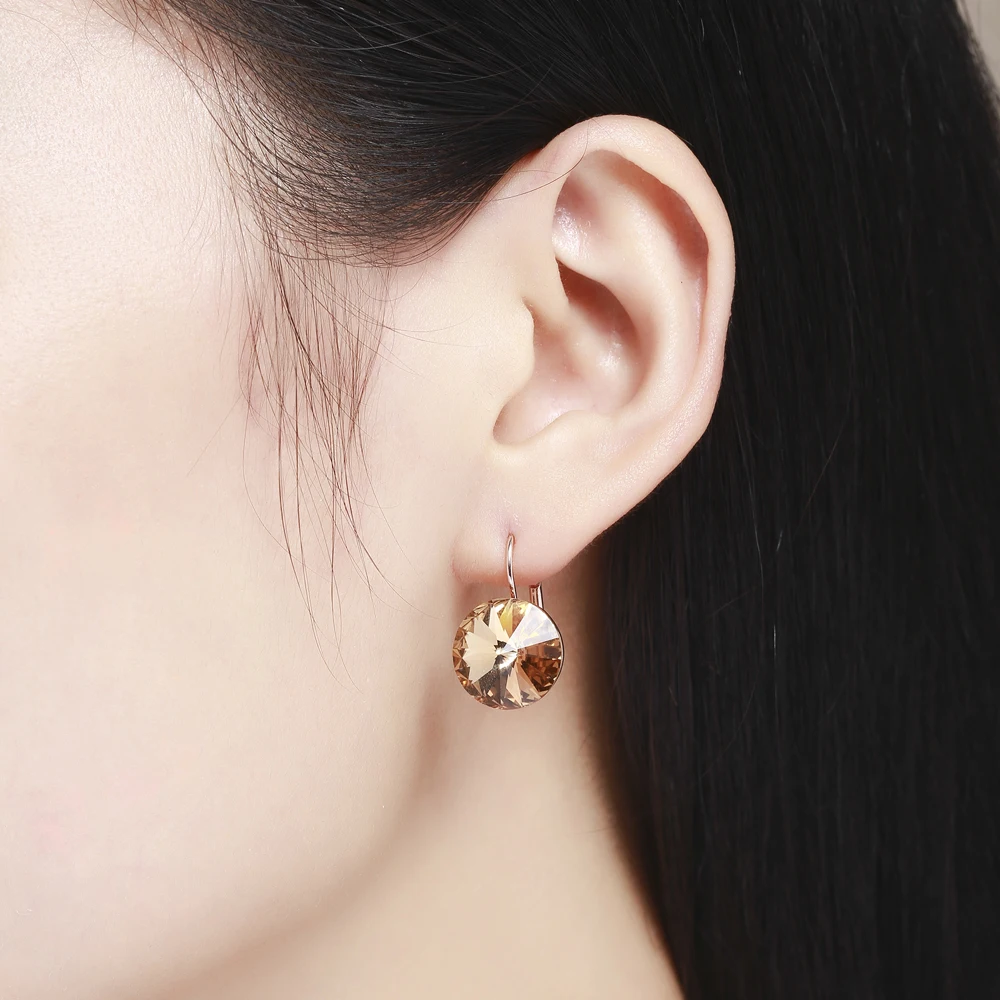 100% Австрия 18K позолоченные хрустальные серьги подвески Италина Ригант|earrings