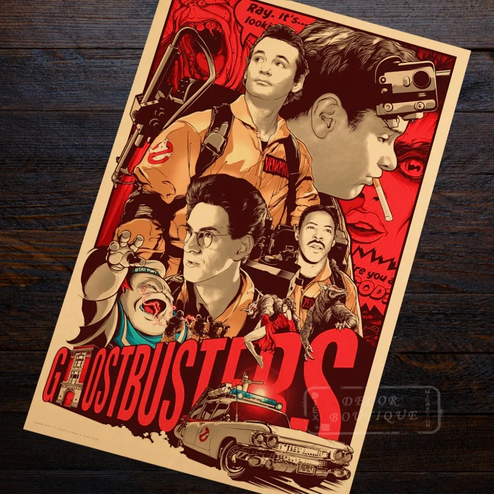 Винтажный постер в стиле поп арт Ghostbusters Классический ретро крафт постеры