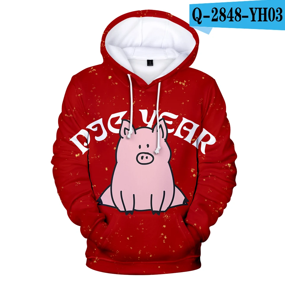Q2848 LUCKYFRIDAYF Lucky Pig 3D женские толстовки модные кавайные толстовки 3D зимние повседневные толстовки женские XXS-4XL - Цвет: Q2848