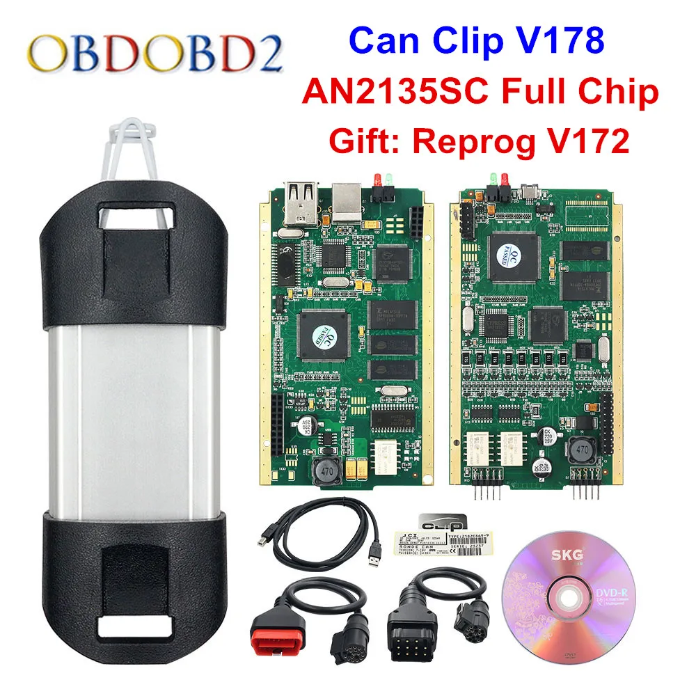 Лучший AN2135SC/AN2131QC полный чип для Can Clip V178+ Reprog V172 автоматический диагностический инструмент Золотая печатная плата для Can Clip автомобилей 1998