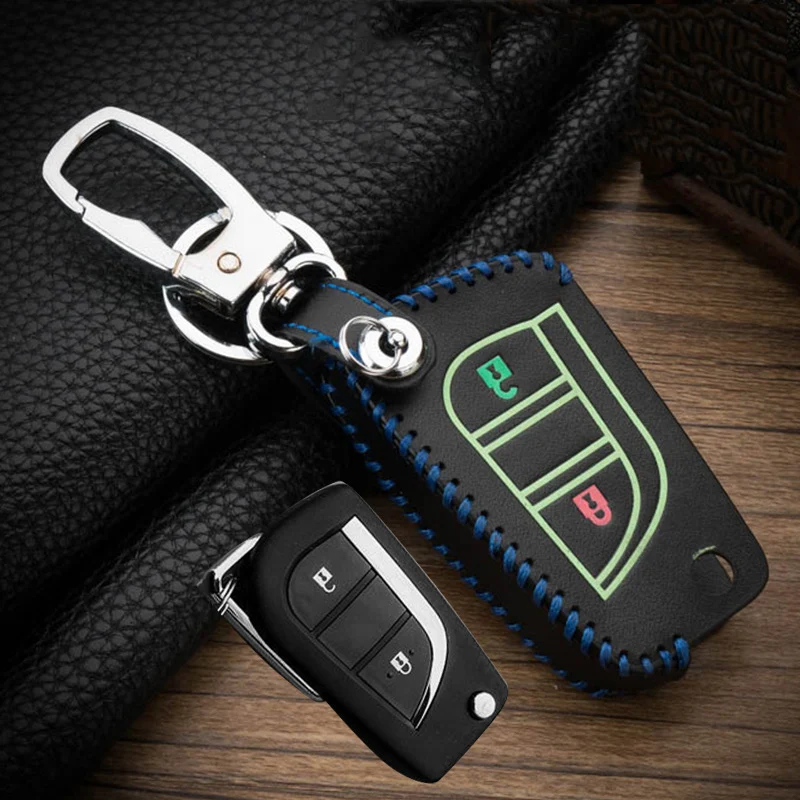 Светящийся кожаный чехол для ручного шитья с 2 кнопками дистанционным