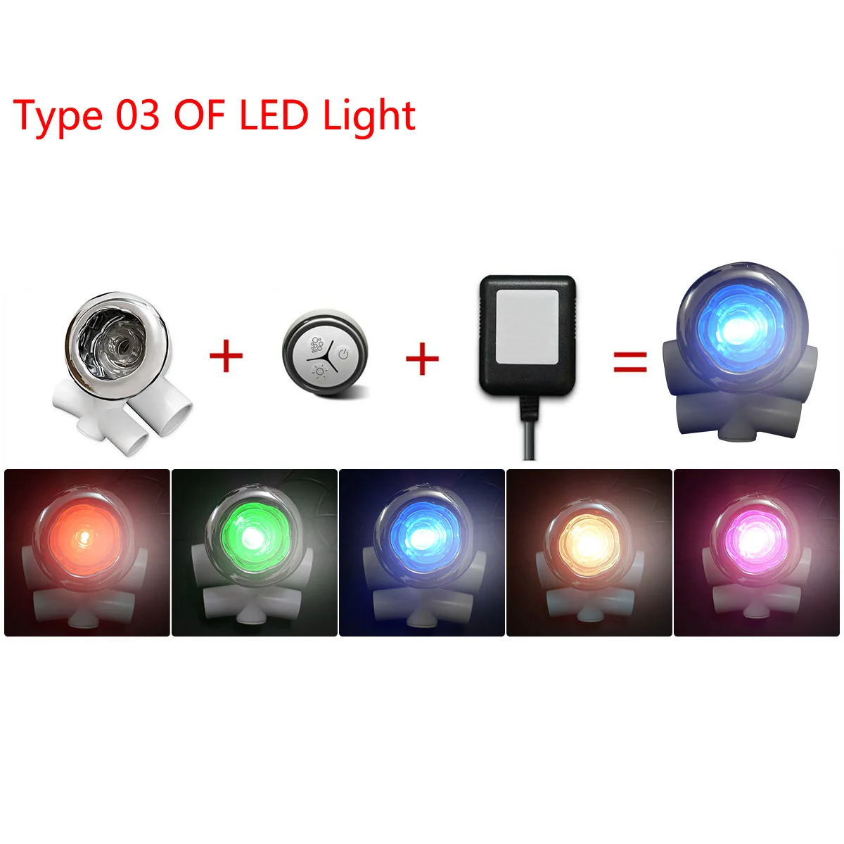 Set Водонепроницаемая Ванна IP65 RGB светильник для спа гидромассажная Ванна светодиодный воздушный пузырь массажная ванна реактивный свет - Испускаемый цвет: Set