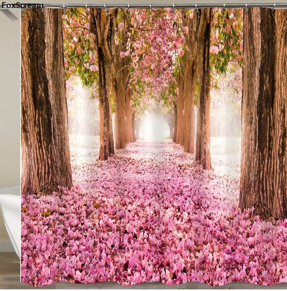 2019 цветная розовая Цветочная занавеска для ванной домашний декор ванная комната