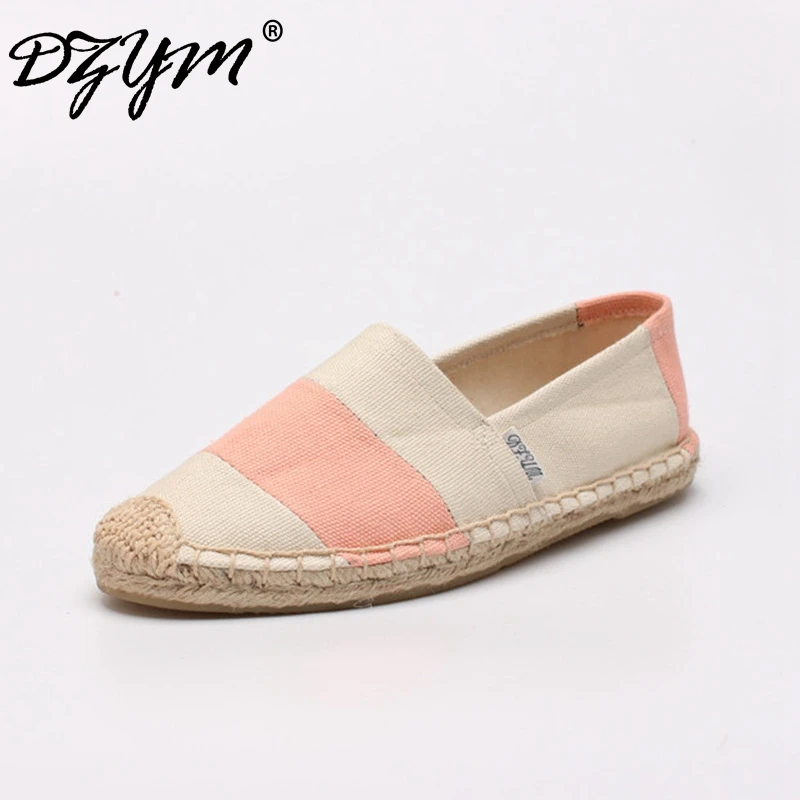DZYM Autum New Classic Canvas Espadrille Mixed Color Women Flats Top Quality Footwear Breathable Moccasins Loafers Zapatos Mujer