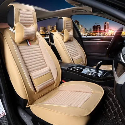 1 Pcs Automobile Seat Cover Leather Flax Car Cushion Four Seasons High Quality Fashion Breathable Front | Автомобили и мотоциклы