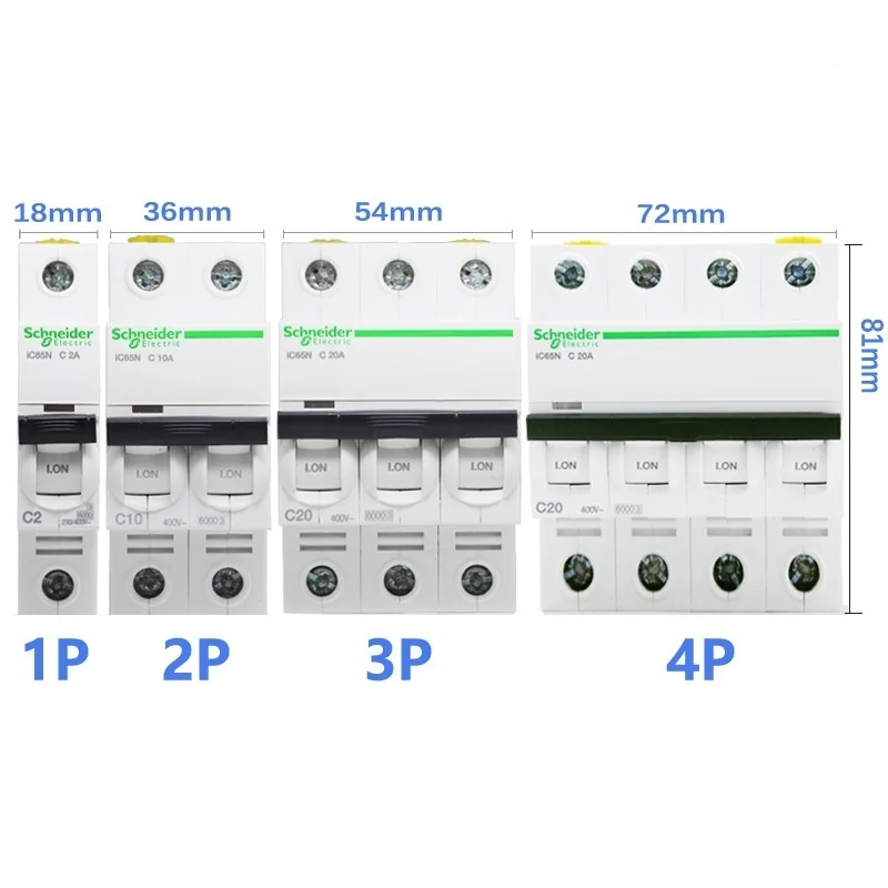 Фото Schneider Circuit автоматический воздушный выключатель IC65N C25 1P + N C20A 2P 3P C25A 3P C63A 4P 1A 2A 4A 6A 10A 16A 20A 25A 32A 40A 50A 63A №2