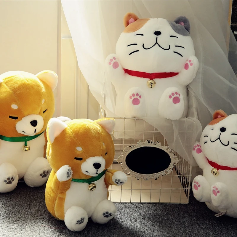 

30/40 cm Cute Soft Shiba Inu Dog Fortune Cat Plush Toy Marutaro Dog Animal Toy Dog Toys For Children Birthday Gift
