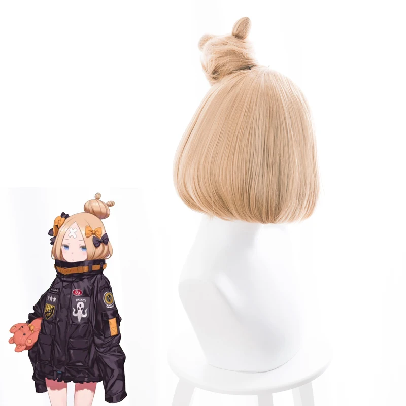 FGO 3th юбилей косплей парик Абигейл Вильямс Fate Grand заказ Короткие прямые синтетические волосы булочка для взрослых