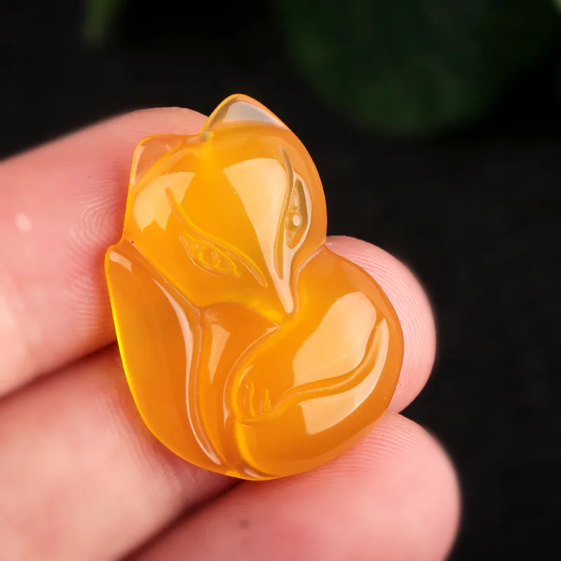 Прямая доставка желтая лиса ювелирные изделия виды льда халцедона влюбленные