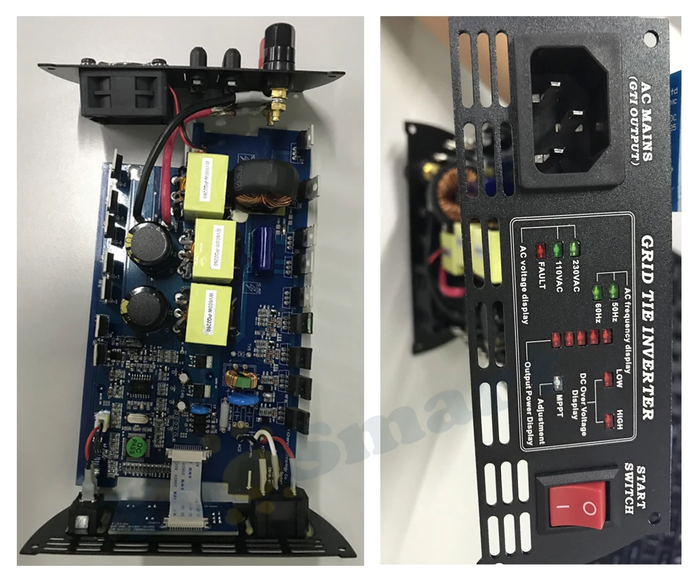 PowMr MPPT функция 600 Вт на сетке галстук инвертор 36VDC(22-60VDC) 72 ячейки 110VAC или 220VAC Выход Чистая синусоида Инвертор с вентилятором