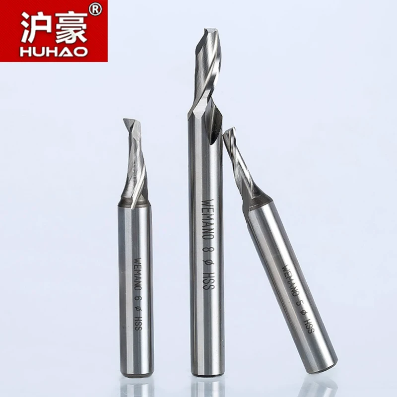 HUHAO 1pc 8mm single Flute High speed Steel cutter for aluminum HSS TOP Quality router bit End mill CNC Milling Cutter|cnc milling cutter|milling