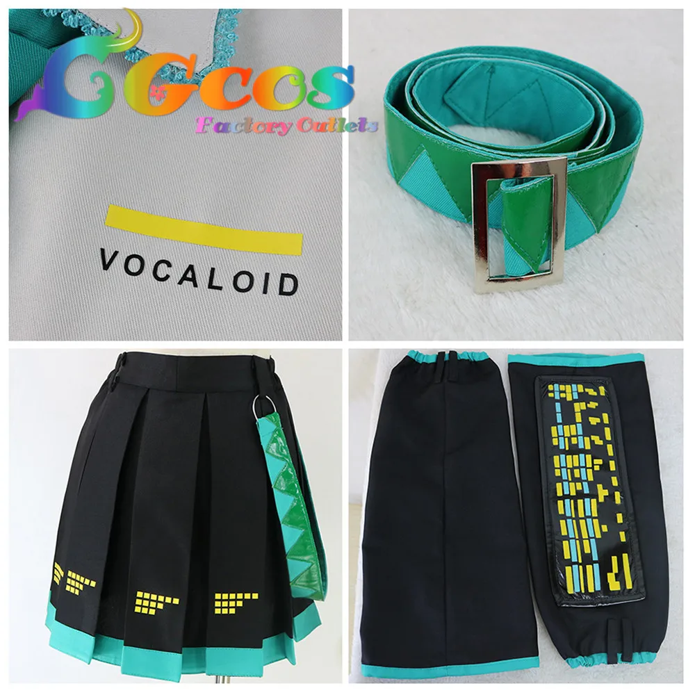 CGCOS Бесплатная доставка Косплей Костюм Вокалоид Хацунэ Мику Новый в наличии