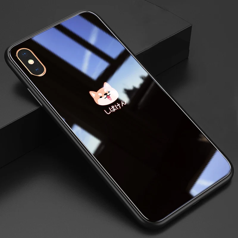 heisechaiquan Чехол Vpower для iPhone XS Max, чехол из закаленного стекла для телефона, схема разборки для девочек и мальчиков, задний стеклянный чехол для iPhone X XS MAX XR - Цвет: heisechaiquan