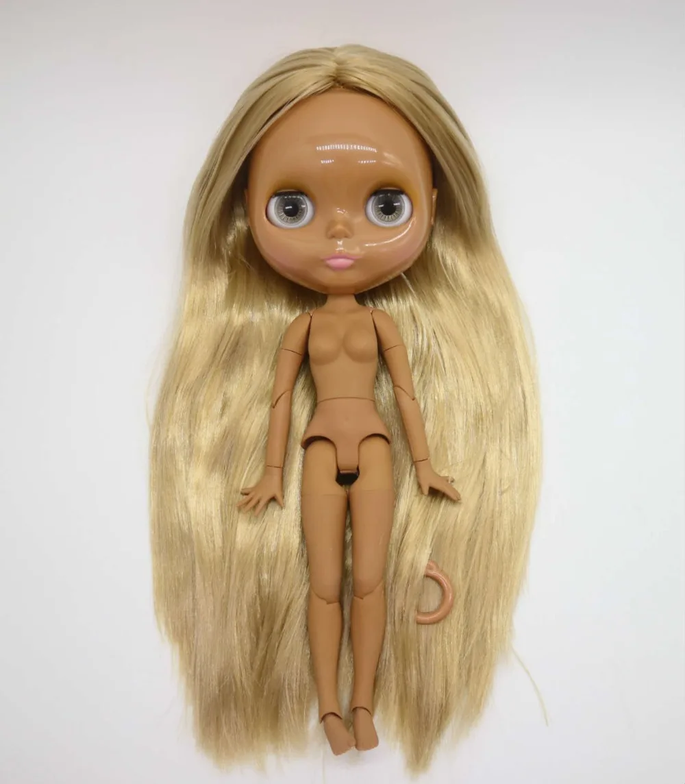 Цельная кукла без одежды Blyth кукла, Заводская кукла, подходит для DIY светлые волосы черная кожа 20181029