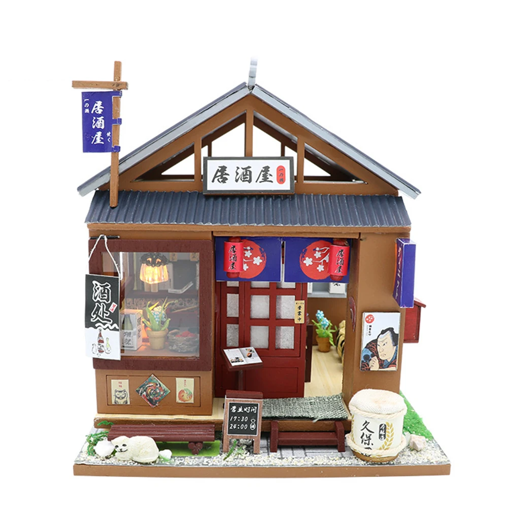 Сборка мини-японской таверны игрушка DIY кабина в японском стиле Izakaya кукольный домик без пылезащитного покрытия