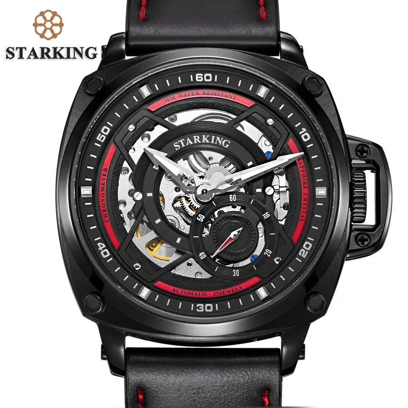 

STARKING 2017 Military Sport Watch Men Top Brand Luxury Man Watch Steel Black Automatic Mechanical Wrist Watch Relogio Masculino