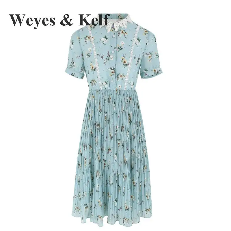 Weyes & Kelf милое летнее шифоновое женское платье с цветочным принтом 2018 модное
