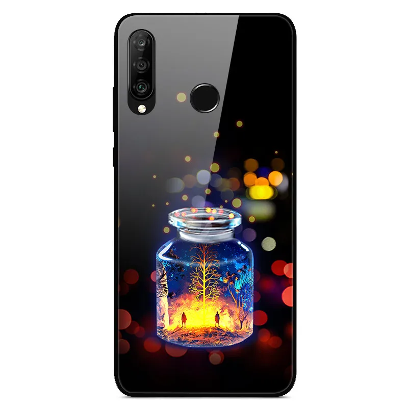 19 Для huawei P30 Lite чехол из закаленного стекла с принтом задняя крышка Жесткий чехол для Coque huawei P30 Lite чехол для телефона fundas P 30 лайт Pro - Цвет: 19