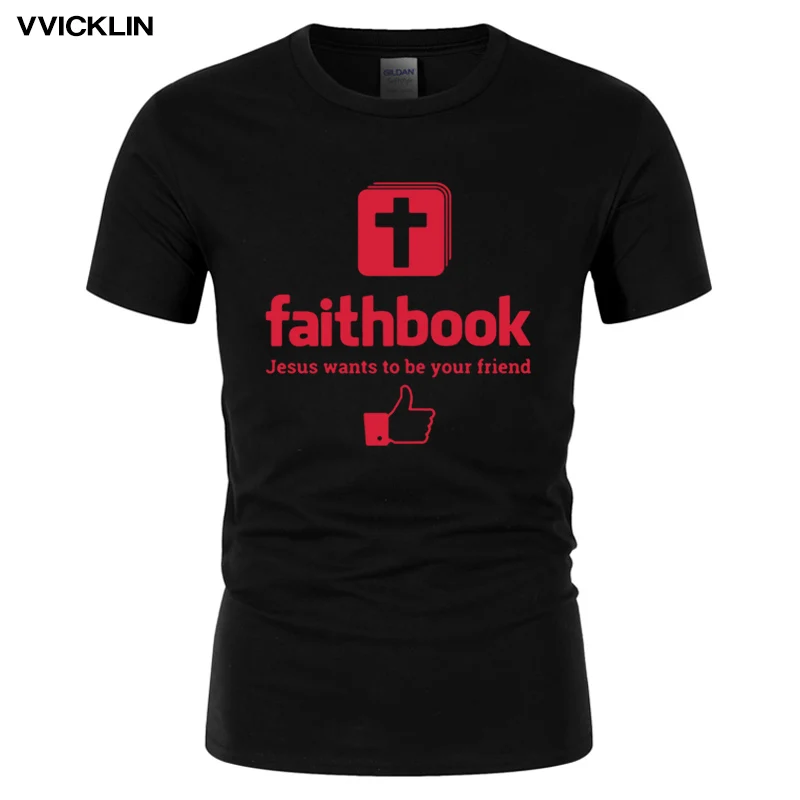 Короткий рукав Футболка Jesus Иисус хочет быть вашим другом Faithbook подарок футболки