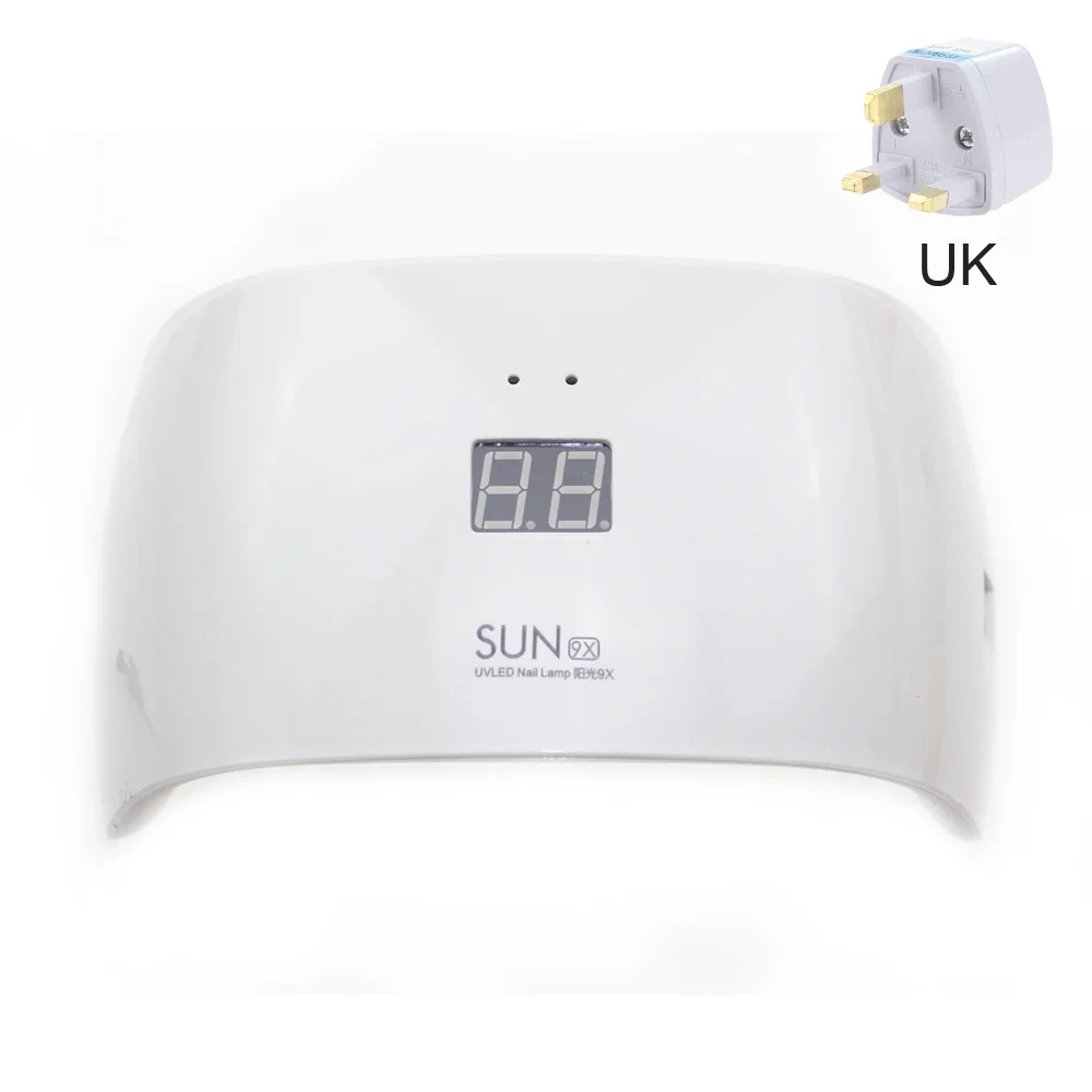 White UK SUN 9X лампа для ногтей УФ светодиодный светильник для маникюра Max18W UF лампы профессиональная Сушилка для ногтей гель лак Lampara 9 светодиодный s - Цвет: White UK