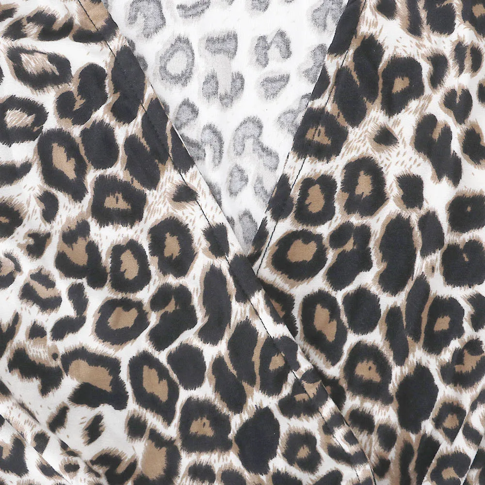 Новое поступление 2018 женское сексуальное платье леопардовой расцветки с v