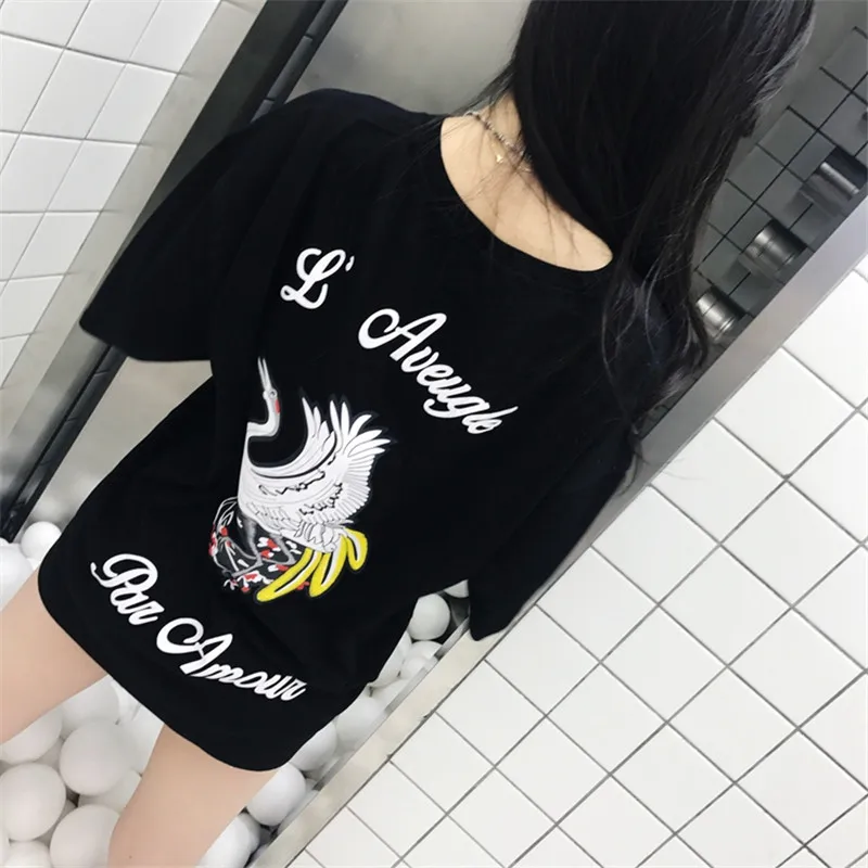 Мода Harajuku подиумная футболка 2018 летняя одежда для влюбленных европейский бренд